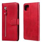 For Samsung Galaxy A22 5G Fashion Calf Texture Zipper Horizontal Flip Leather Case with Holder & Card Slots & Wallet(Red)