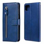 For Samsung Galaxy A22 5G Fashion Calf Texture Zipper Horizontal Flip Leather Case with Holder & Card Slots & Wallet(Blue)