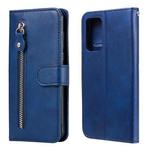 For Samsung Galaxy A82 5G Fashion Calf Texture Zipper Horizontal Flip Leather Case with Holder & Card Slots & Wallet(Blue)