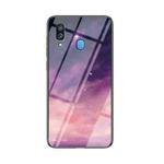 For Samsung Galaxy A40 Starry Sky Painted Tempered Glass TPU Shockproof Protective Case(Dream Sky)