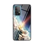 For Samsung Galaxy A52 5G / 4G Starry Sky Painted Tempered Glass TPU Shockproof Protective Case(Bright Stars)