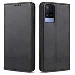 For vivo V21e AZNS Magnetic Calf Texture Horizontal Flip Leather Case with Card Slots & Holder & Wallet(Black)