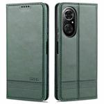 For Honor 50 SE AZNS Magnetic Calf Texture Horizontal Flip Leather Case with Card Slots & Holder & Wallet(Dark Green)