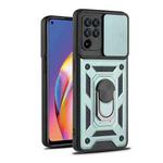 For OPPO A94 Sliding Camera Cover Design TPU+PC Protective Case(Dark Green)