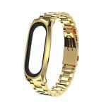 For Xiaomi Mi Band 6 / 5 / 4 / 3 Mijobs Three Beads Metal GT Stainless Steel Watch Band(Gold)