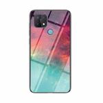 For OPPO A15 Starry Sky Painted Tempered Glass TPU Shockproof Protective Case(Color Starry Sky)