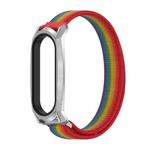 For Xiaomi Mi Band 6 / 5 / 4 / 3 Mijobs GT Nylon Loop Watch Band(Rainbow Silver)