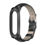 For Xiaomi Mi Band 6 / 5 / 4 / 3 Mijobs GT First Layer Cowhide Watch Band(Oil Black+Black)