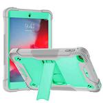 Silicone + PC Shockproof Protective Case with Holder For iPad mini (2019) / mini 4(Gray + Green)
