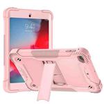 Silicone + PC Shockproof Protective Case with Holder For iPad mini (2019) / mini 4(Rose Gold)