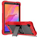 For Huawei MatePad T8 Silicone + PC Shockproof Protective Case with Holder(Red + Black)