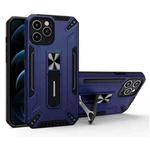 War-god Armor TPU + PC Shockproof Magnetic Protective Case with Folding Holder For iPhone 12 Pro Max(Sapphire Blue)