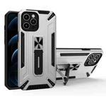 War-god Armor TPU + PC Shockproof Magnetic Protective Case with Folding Holder For iPhone 12 Pro Max(Silver)