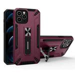 War-god Armor TPU + PC Shockproof Magnetic Protective Case with Folding Holder For iPhone 11 Pro Max(Wine Red)