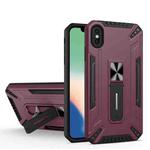 War-god Armor TPU + PC Shockproof Magnetic Protective Case with Folding Holder For iPhone XS Max(Wine Red)