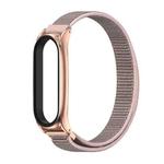 For Xiaomi Mi Band 6 / 5 / 4 / 3 Mijobs Nylon Loop Plus Watch Band Watch Band(Pink Sand Rose Gold)