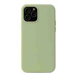 For iPhone 13 mini Solid Color Liquid Silicone Shockproof Protective Case (Matcha Green)