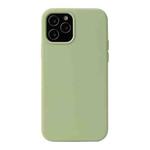 For iPhone 13 Solid Color Liquid Silicone Shockproof Protective Case(Matcha Green)