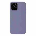 For iPhone 13 Solid Color Liquid Silicone Shockproof Protective Case(Lavender Grey)