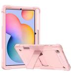 For Samsung Galaxy Tab S6 Lite Silicone + PC Shockproof Protective Case with Holder(Rose Gold)