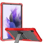 For Samsung Galaxy Tab S7 FE Silicone + PC Shockproof Protective Case with Holder(Red + Black)