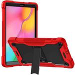 For Samsung Galaxy Tab A 10.1 (2019) Silicone + PC Shockproof Protective Case with Holder(Red + Black)