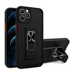 For iPhone 11 Dual-color Skin Feel TPU + PC Magnetic Shockproof Case with Invisible Holder (Black)