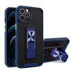 Dual-color Skin Feel TPU + PC Magnetic Shockproof Case with Invisible Holder For iPhone 11 Pro(Royal Blue)