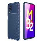 For Samsung Galaxy M32 (india) Carbon Fiber Texture Shockproof TPU Case(Blue)