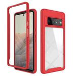 For Google Pixel 6 Pro Starry Sky Solid Color Series Shockproof PC + TPU Case(Red)