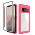For Google Pixel 6 Pro Starry Sky Solid Color Series Shockproof PC + TPU Case(Rose Red)
