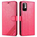 For Xiaomi Poco M3 Pro 5G / Redmi Note 10 5G AZNS Sheepskin Texture Horizontal Flip Leather Case with Holder & Card Slots & Wallet(Red)