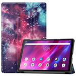 For Lenovo Qitian K10 TB-X6C6F / TB-X6C6X / TB-X6C6NBF Custer Painted TPU Smart Tablet Leather Case with Sleep / Wake-up Function & 3-Fold Holder(Galaxy)