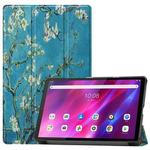 For Lenovo Qitian K10 TB-X6C6F / TB-X6C6X / TB-X6C6NBF Custer Painted TPU Smart Tablet Leather Case with Sleep / Wake-up Function & 3-Fold Holder(Apricot Blossom)