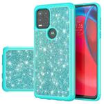 For Motorola Moto G Stylus 5G Glitter Powder Contrast Skin Shockproof Silicone + PC Protective Case(Green)