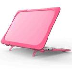 For MacBook Air 11.6 inch A1465 / A1370 TPU and PC Two-color Anti-fall Laptop Protective Case(Rose Red)