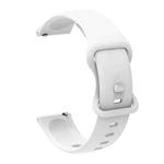20mm For Garmin Venu / Samsung Galaxy Watch Active 2 Universal Inner Back Buckle Perforation Silicone Watch Band(White)