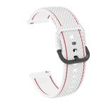 20mm For Samsung Galaxy Watch Active 2 Two-color Stitching Silicone Watch Band(White)