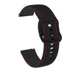 20mm For Samsung Galaxy Watch Active 2 Two-color Stitching Silicone Watch Band(Black+Red Line)