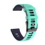 22mm For Garmin Vivoactive 4 / Venu 2 Universal Two-color Silicone Watch Band(Green Blue)