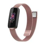 For Fitbit Luxe Special Edition Milanese Metal Magnetic Watch Band(Pink)