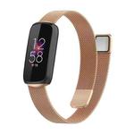 For Fitbit Luxe Special Edition Milanese Metal Magnetic Watch Band(Rose Gold)