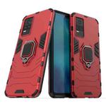 For vivo V21e PC + TPU Shockproof Protective Case with Magnetic Ring Holder(Red)