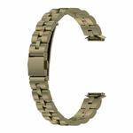 For Fitbit Luxe Special Edition Three-beads Stainless Steel Flat Buckle Watch Band(Gold)