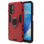 For OnePlus Nord N200 5G PC + TPU Shockproof Protective Case with Magnetic Ring Holder(Red)