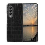 For Samsung Galaxy Z Fold3 5G Crocodile Texture PU Shockproof Protective Case(Black)