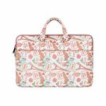 ST01DZ Lightweight Canvas Printed Laptop Bag, Size:13.3 inch(Flower Pink)