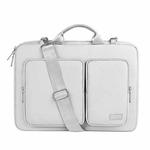 ST11 Polyester Thickened Laptop Bag with Detachable Shoulder Strap, Size:15.6 inch(Silver Gray)