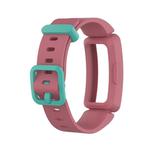 Smart Watch Silicon Watch Band for Fitbit Inspire HR(Watermelon Red + Green Buckle)