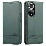 For Honor 50 Pro AZNS Magnetic Calf Texture Horizontal Flip Leather Case with Card Slots & Holder & Wallet(Dark Green)